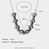 Stainless Steel Round Beaded Necklaces for Women UA9365-2-1