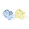 UV Plating Transparent Acrylic European Beads OACR-M027-02B-3