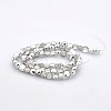 Half Silver Plated Glass Faceted Flat Round Beads Strands EGLA-A033-4mm-HP01-2