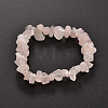 Chips Natural Rose Quartz Beaded Stretch Bracelets X-BJEW-JB01826-02-1