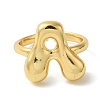 Initials Brass Open Cuff Ring for Women RJEW-N046-02A-G-2