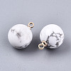 Natural Howlite Charms G-N332-024G-18-2