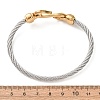 Duo Tone 304 Stainless Steel Twisted Rope Cuff Bangles with S Clasps for Women SA-CBA2192-02GP-5