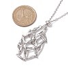 Crystal Stone Cage Pendant Necklaces NJEW-JN04758-04-3