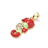 Brass Enamel Pendants RB-CBA2CEF-02G-02-2
