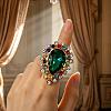 Zinc Alloy Glass Finger Rings UG8757-5-1