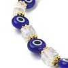 5Pcs 5 Style Natural Quartz Crystal & Lampwork Evil Eye & Seed Beaded Stretch Bracelets Set BJEW-JB09616-04-4