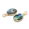 Constellation Natural Paua Shell Pendants KK-P265-01G-06-2