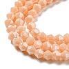 Opaque Solid Color Electroplate Glass Beads Strands EGLA-A039-P4mm-A06-3