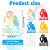 AHADERMAKER 6 Sheets 6 Colors PET Cartoon Self Adhesive Car Stickers STIC-GA0001-19-2