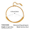 304 Stainless Steel Curved Bar Link Bracelets JU2889-2-1