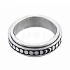 Non-Tarnish 201 Stainless Steel Moon Phase Rotating Finger Ring RJEW-N043-29-2