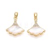 Natural White Shell Pendants KK-N287-25G-1