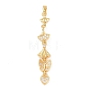 Tassel Brass Micro Pave Clear Cubic Zirconia Big Pendants KK-L271-01G-08-1