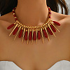 Exaggerated Resin Teardrop & Alloy Cone Bib Necklaces with CCB Plastic Beads for Women WG818CC-01-2