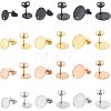 Unicraftale 48Pcs 12 Style Ion Plating(IP) 304 Stainless Steel Stud Earring Findings STAS-UN0039-36-1