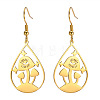 304 Stainless Steel Teardrop with Mushroom Dangle Earrings FS-WGFF5A8-02-3