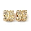 Brass Micro Pave Clear Cubic Zirconia Beads KK-L257-28G-1