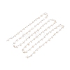 Handmade Natural Freshwater Pearl Beaded Chains AJEW-JB01088-02-3