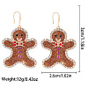 Christmas Alloy Enamel & Rhinestone Stud Dangle Earrings FS-WG10992-08-1