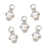 Brass Micro Pave Cubic Zirconia Charms KK-E068-VB233-2