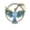 Peach Dove in the Ring Alloy Rhinestone Brooch for Backpack Clothes PW-WGE0FE6-02-1