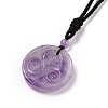 Natural Amethyst Triskele/Triskelion Pendant Necklace with Nylon Cord for Women NJEW-E091-01B-3