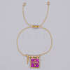 Bohemian Style Glass Seed Bead & 304 Stainless Steel Charm Bracelets BY1855-2-2
