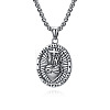 304 Stainless Steel Sacred Heart of Jesus Pendant Box Chain Necklaces for Men FS-WG81DA6-01-1