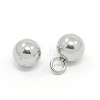 304 Stainless Steel Round Ball Charms Pendants STAS-O031-B-C29-1