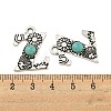 Synthetic Turquoise & Alloy Pendants PALLOY-H146-01AS-Z-2