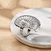 Conch Alloy Adjustable Rings for Women RJEW-B108-03P-2