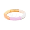 Acrylic Curved Tube Beaded Stretch Bracelet BJEW-JB07980-02-1