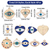 40Pcs 10 Style Alloy Enamel Pendants Light Gold ENAM-SC0002-95-2