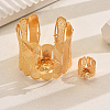 Iron Hollow Flower Cuff Bangles & Rings Set for Women SF4026-5