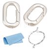 2Pcs 925 Sterling Silver Spring Gate Rings STER-MA0001-01-1
