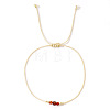 Simple Casual Brass & Natural Red Agate Beads Braided Bracelets LM1536-3-2