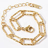 304 Stainless Steel Textured Paperclip Chain Bracelets for Women HX6515-7-2