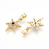 Brass Micro Pave Cubic Zirconia Pendants KK-T070-59A-G-2