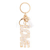 Alloy & Resin Tassel Keychainss AJEW-TADJ0001-20G-03-1