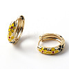 Flower Enamel Hoop Earrings EJEW-G290-03G-B-3