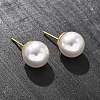 Brass ABS Imitation Pearl Stud Earrings EJEW-B132-01C-G-3