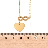 Adjustable 304 Stainless Steel Infinity Heart Pendant Lariat Necklaces NJEW-H093-04G-4