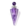 Natural Amethyst Faceted Cone Openable Perfume Bottle Big Pendants G-L524-18P-10-1