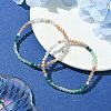 4mm Faceted Natural Mixed Gemstone Round Beaded Stretch Bracelets for Women BJEW-JB10735-2