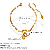 304 Stainless Steel Crystal Rhinestone Knot Charm Bracelets for Women WGFD32A-03-1