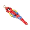 Glass Seed Beaded Pendants PALLOY-MZ01239-01-3