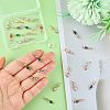 32Pcs 8 Colors Brass Cubic Zirconia Connector Charms KK-FH0004-48-3