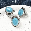 Synthetic Turquoise Adjustable Rings RJEW-I108-01AS-15-2