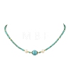 Natural & Synthetic Mixed Gemstone Round and Natural Cultured Freshwater Pearl Beaded Necklaces NJEW-JN06554-3